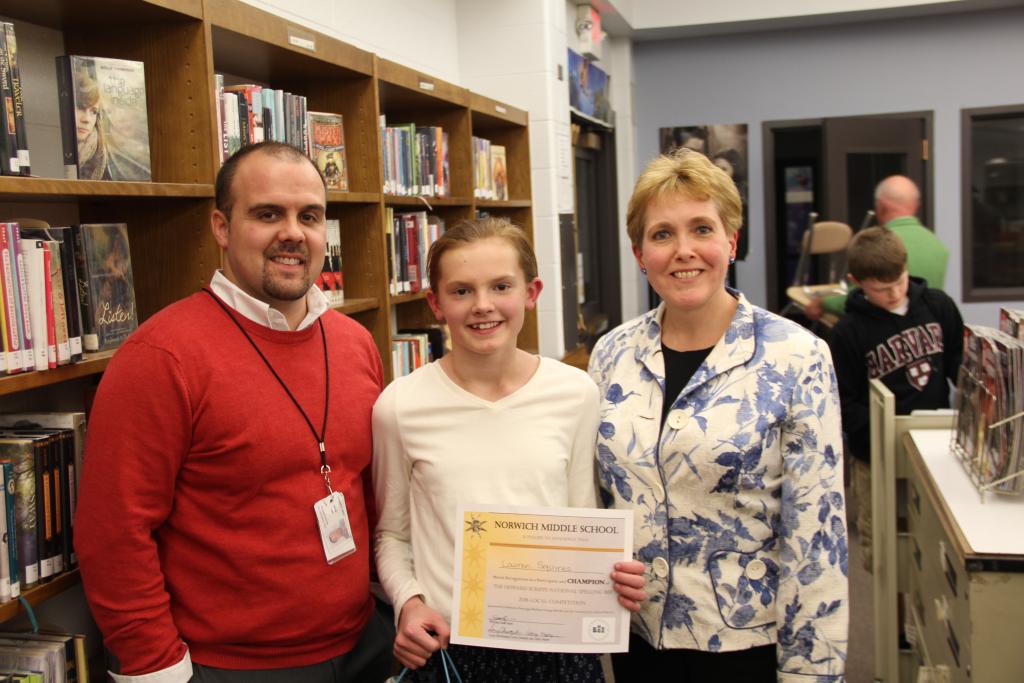 2016 spell bee champion norwich middle school spelling bee competiton.JPG