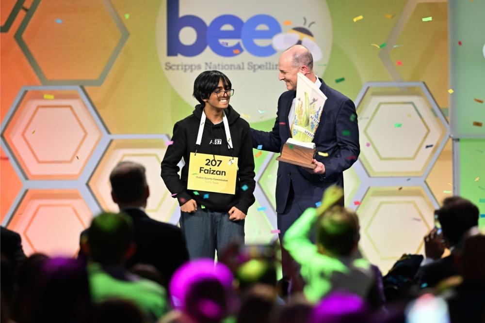 Faizan Zaki is the 2025 Scripps National Spelling Bee Champion!